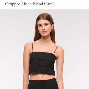 Abercrombie Linen-Blend Cami Crop